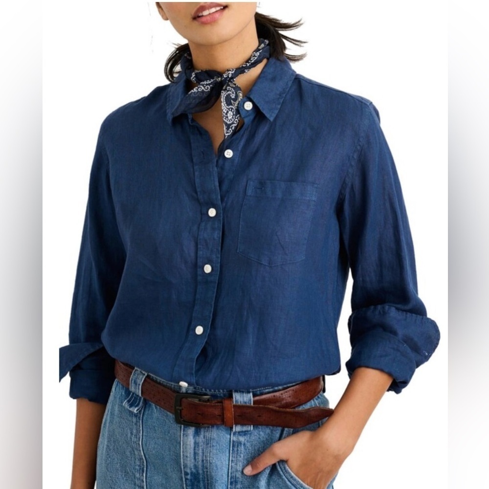 Alex Mill 100% Linen Wyatt Shirt blue XS